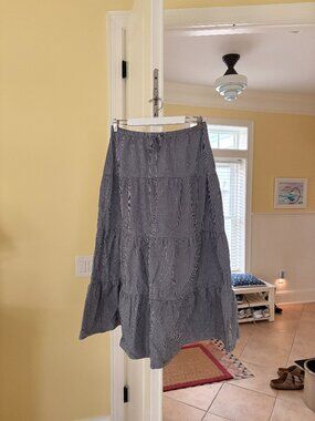 brandy melville gingham tiered midi skirt